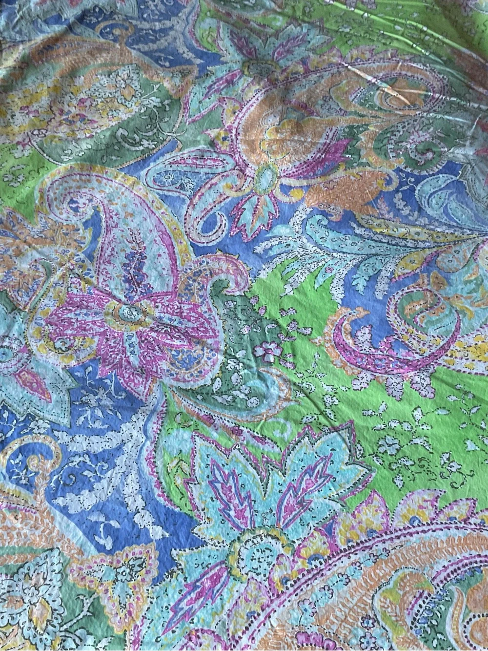 Vintage Ralph Lauren Flying Point KING 3pcs Sheet Set Paisley Multicolor